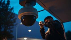 Visual guide for troubleshooting a non-working CCTV camera with key steps highlighted.