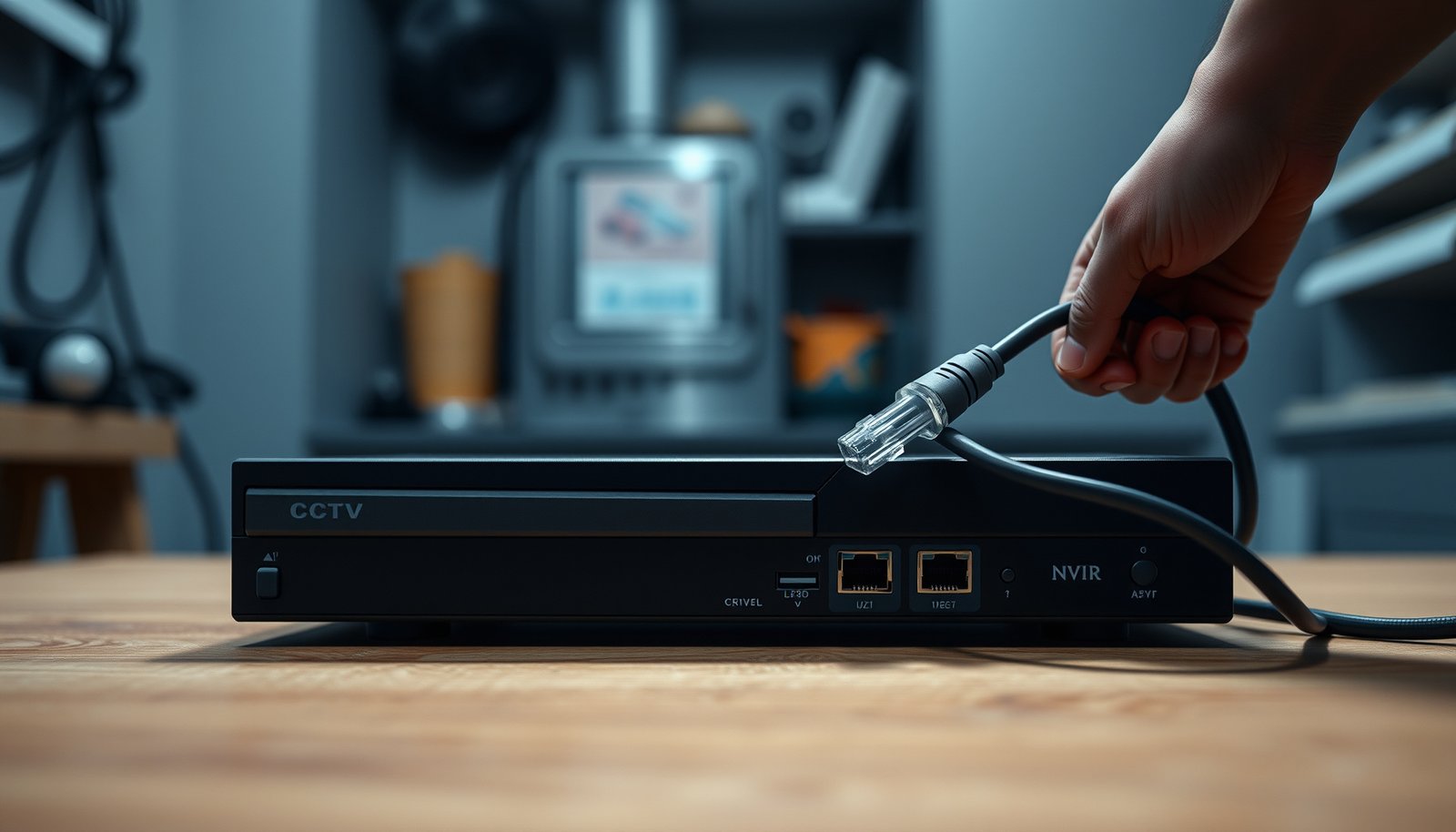 A checklist for setting up a CCTV NVR system, including essential steps and components.