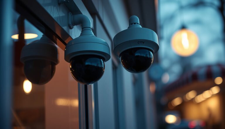 Step-by-step guide to setting up CCTV for a small business, showcasing installation process and equipment.