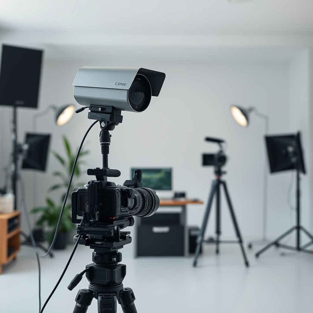 Different types of CCTV cameras and coverage areas for home security setup