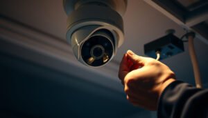 Step-by-step guide on connecting an IP CCTV camera to a network for surveillance.
