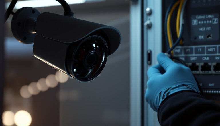 Step-by-step guide on connecting an IP CCTV camera to a network for surveillance.