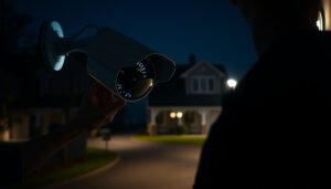 CCTV camera with night vision enabled, showcasing the best methods for improved surveillance in low light.