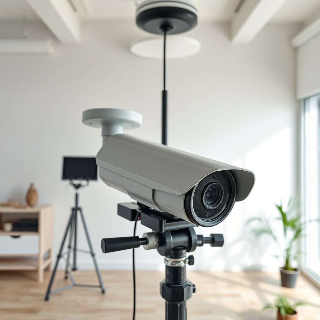 Diagram showing optimal CCTV camera coverage areas for home security planning.