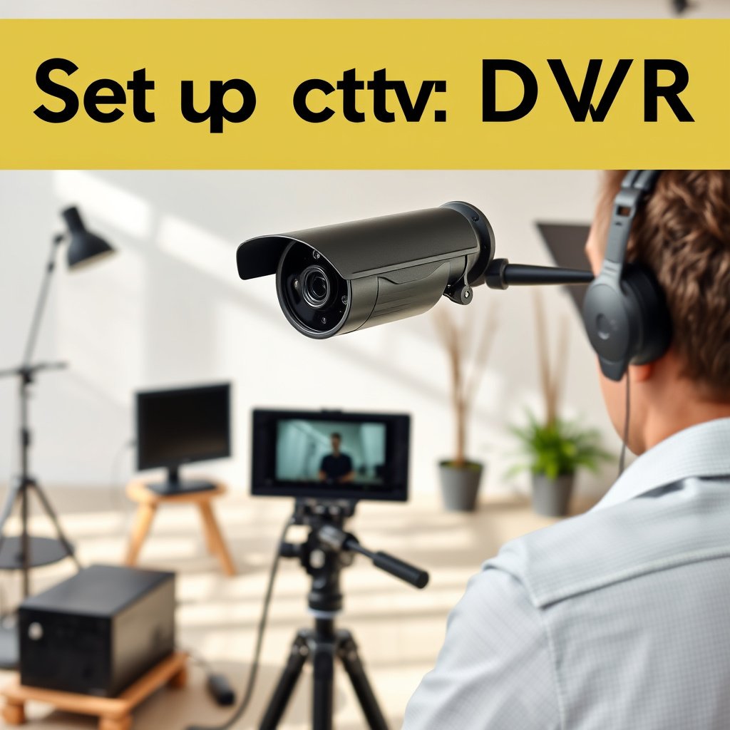 Diagram showing how to plan connections for a CCTV DVR setup before powering on.